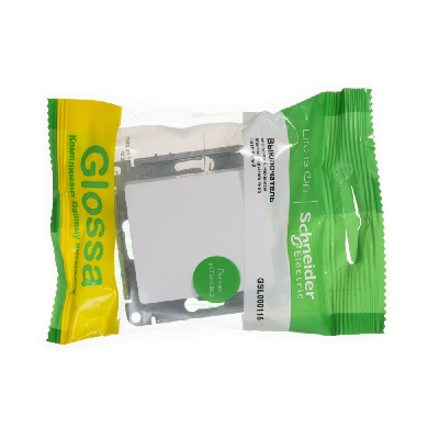 GLOSSA Кнопка нажимная в рамку белый схема 1