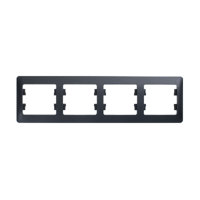GLOSSA Рамка 4 поста горизонтальная антрацит
