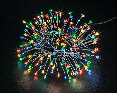 Гирлянда новогодняя светодиодная NGF-ML-001-01 роса RGBY 60 микро 3м 230В