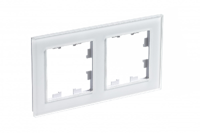 Рамка двухпостовая ATLASDESIGN NATURE, СТЕКЛО БЕЛЫЙ