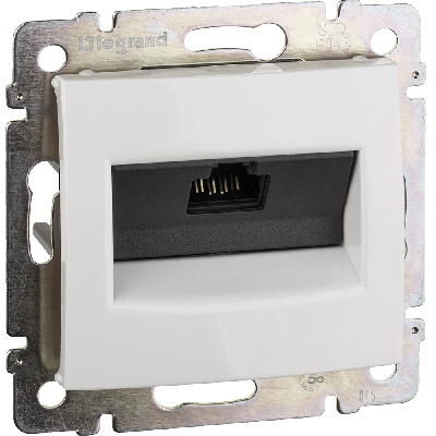 VALENA Розетка компьютерная RJ45х1 UTP белая