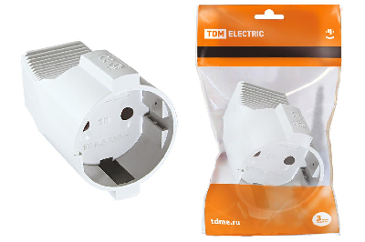 Кабельная розетка 2П без заземления с защитными шторками 10А 250B белая