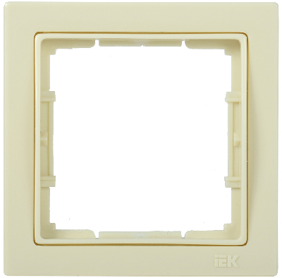 РУ-1-БК Рамка одноместная квадратная BOLERO Q1 кремовый IEK