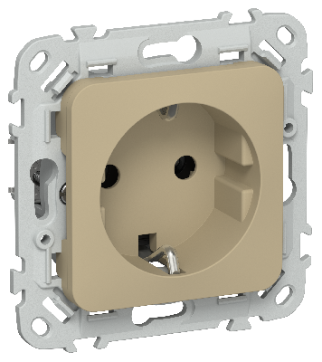 FLITE Розетка с заземлением без защитных шторок безвинтовое крепление 16А РС11-1-ФлХ хаки IEK