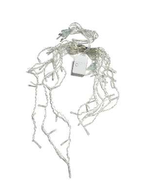 Гирлянда-Бахрома 1,8x0,5м 48LED, схема нитей 1/2/3/5/3/2 цвет свечения - теплый белый. Степень защиты IP20 для использования в помещении, возможность соединения до 3 шт от 220V