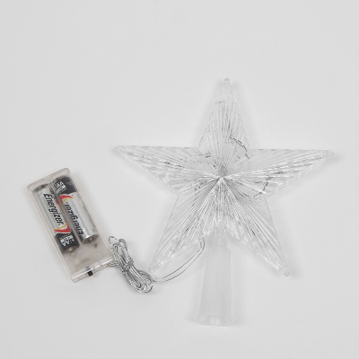 Украшение светодиодное для елки Звезда-2 15см на батарейках не в/к 10 светодиодов Теплый Прозрачный провод ULD-H1515-010/STB/2AA WARM WHITE STAR-2
