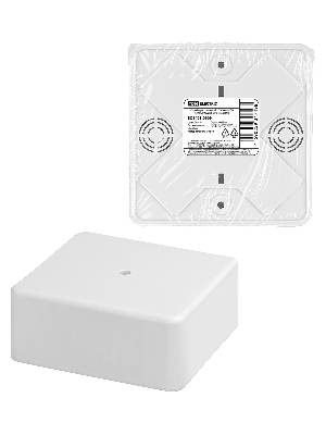 Коробка распаячная КР 100х100х44 ОП белая, IP40, инд. штрихкод