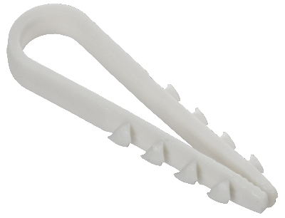 Дюбель-хомут 5х10мм для круглого кабеля нейлон белый (100шт/упак) GENERICA