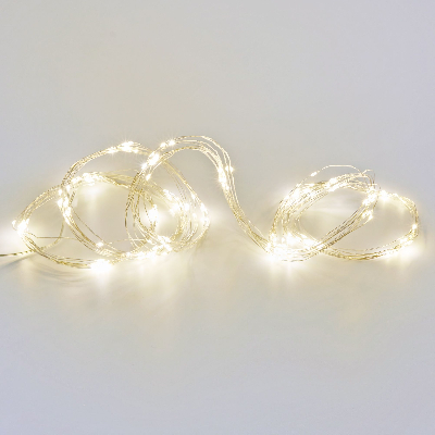 Гирлянда светодиодная Лучи росы на батарейках 3АА не в/к 2 м 10 нитей 200 светодиодов Теплый белый свет прозрачный провод ULD-E0200-200/STB/3AA WARM WHITE IP44 ТМ