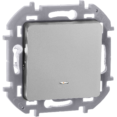 Переключатель одноклавишный с подсветкой/индикацией INSPIRIA 10 AX 250 В~ алюминий