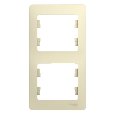 GLOSSA Рамка 2 поста вертикальная бежевая