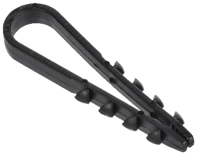 Дюбель-хомут 5х10мм для круглого кабеля нейлон черный (100шт/упак) GENERICA