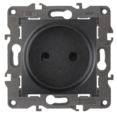 Розетка однофазная скрытого монтажа, в рамку без шторок антрацит 16А 250В IP20 автоматические (безвинтовые) зажимы 14-2105-05 Эра Elegance