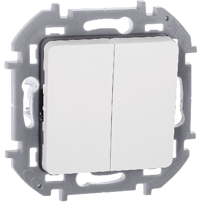 Выключатель двухклавишный INSPIRIA 10 AX 250 В~ белый