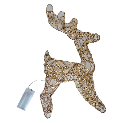 Фигура светодиодная каркасная Золотой олень'' на батарейках 3АА не в комплекте 24х30см 30 светодиодов Теплый белый свет прозрачный провод TM ULD-M2430-030/STB/3AA WARM WHITE IP20 GOLDEN DEER