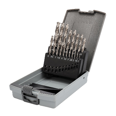 Набор сверл по металлу 1-10мм 19шт HSS-G 135° DIN338