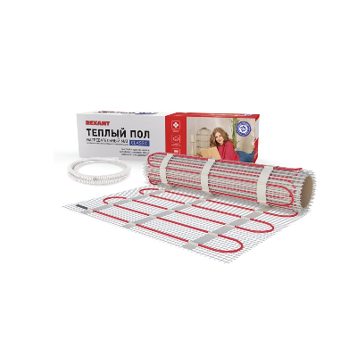 Теплый пол, нагревательный мат Classic RNX-2-300, двухжильный, с экраном, площадь 2 кв м, 0.5х4 м,  300 Вт, REXANT