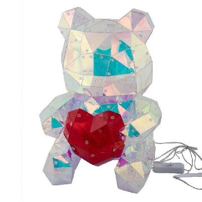 Светильник декоративный Мишка с сердцем с USB проводом 200 светодиодов Белый свет Цвет корпуса радужный TM ULD-R508 USB BEAR WITH HEART