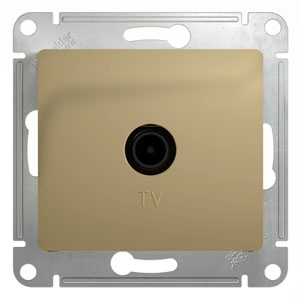 GLOSSA Розетка телевизионная TV проходная в рамку 4дБ титан