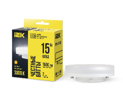 Лампа светодиодная T75 таблетка 15Вт 230В 3000К GX53 IEK