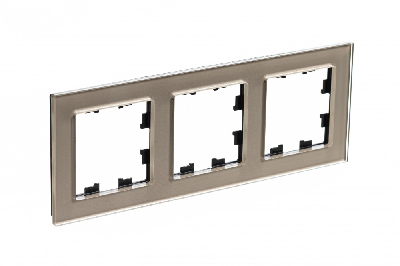 Рамка трехпостовая ATLASDESIGN NATURE, СТЕКЛО ШАМПАНЬ