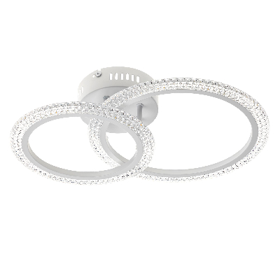 Люстра потолочная светодиодная диммируемая, RIFLESSO, с ДУ, 3 режима, 470х330х120мм, 52Вт, 2700K/4200K/6400K, 16м, белый, 52924 2, Ritter