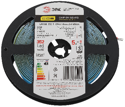 Лента светодиодная 12Вт/м 24В 6500К IP20 352LED/м LRCOB-352-8-12W/m 8mm 24V 6500K