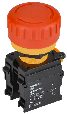 Кнопка Грибок поворот. с фикс. 1NO+1NC красная MASTER IEK