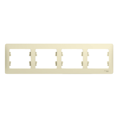 GLOSSA Рамка горизонтальная 4 поста бежевая