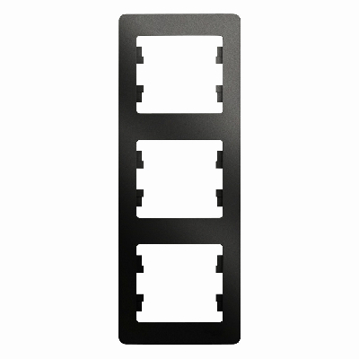 GLOSSA Рамка 3 поста вертикальная антрацит