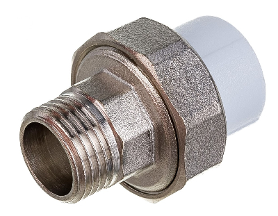 Муфта разъемная 20x1/2' НР полипропиленовая PPR американка, усиленная, белая