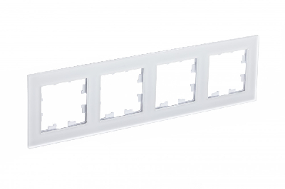 Рамка четырехпостовая ATLASDESIGN NATURE, МАТОВОЕ СТЕКЛО БЕЛЫЙ