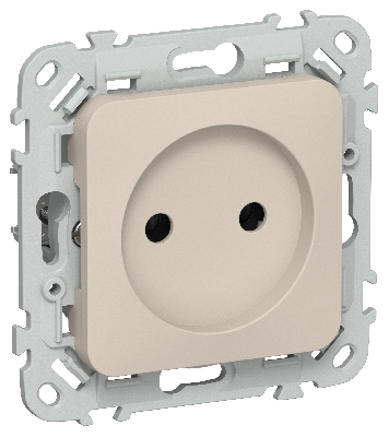 FLITE Розетка без заземления без защитных шторок безвинтовое крепление 10А РС01-1-ФлЛ льняной IEK