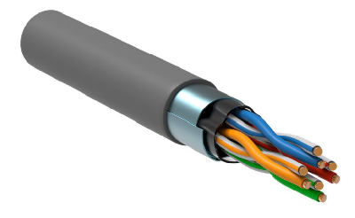 Витая пара F/UTP кат 5E 4х2х0.52 solid LSZH нг(А)-HF серый 305м РФ/Т