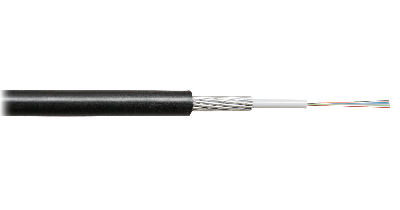 Кабель волоконно-оптический, 4 волокна, SM 9/125 G.657.A1, внешний, со стальными проволоками, 7кН,PE, черный