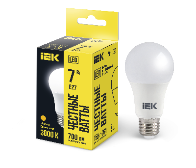 Лампа светодиодная LED 7вт E27 тепло-белый ECO