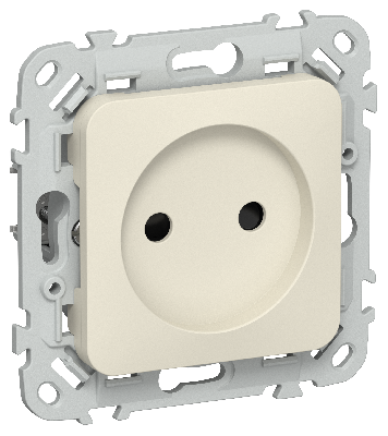 FLITE Розетка без заземления с защитными шторками безвинтовое крепление 10А РСш01-1-ФлСл сливочный IEK
