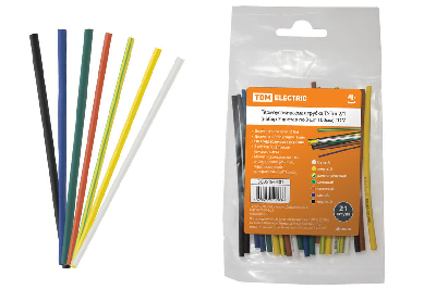 Термоусаживаемая трубка ТУТнг 2/1 набор (7 цветов по 3 шт 100мм)