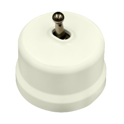 Выключатель Лизетта 1-кл., пластик, цвет Слоновая кость, Бронза (тумблерный)