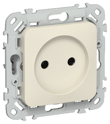 FLITE Розетка без заземления без защитных шторок безвинтовое крепление 10А РС01-1-ФлСл сливочный IEK