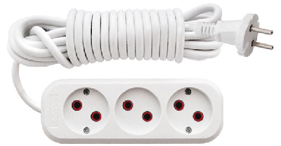 Удлинитель бытовой без заземления ПВС 2*0,75 3 гнезда, 5 м