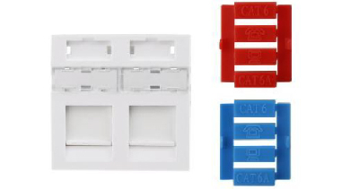 Вставка 45x45 для2х модулей Keystone Jack со штор