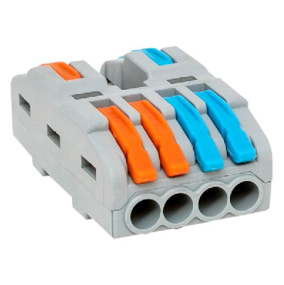 Строительно-монтажная клемма СМК 222-424 разветвительная 4 выхода 0,08-4 мм2 EKF