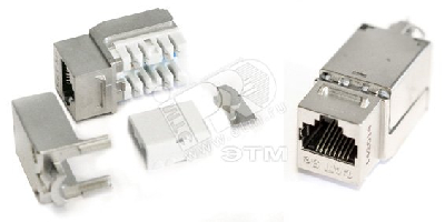 Вставка Keystone Jack RJ-45(8P8C) категория 5e экранированная 110 IDC заделка с помощью NE-TOOL белая