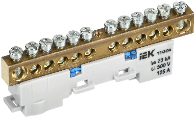 TEKFOR Шина N ноль неизолированная на универсальном держателе 8х12-12-С IEK