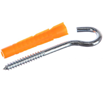 Шуруп-полукольцо 5х40 с полипропропиленовым универсальным дюбелем 8.0х51 (2шт)