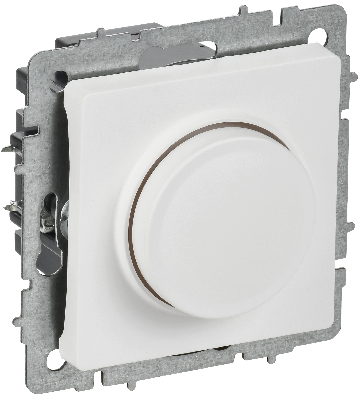 BRITE Светорегулятор поворотно-нажимной 600Вт СС10-1-0-БрАБ арктический белый IEK