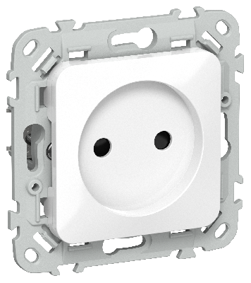 FLITE Розетка без заземления с защитными шторками безвинтовое крепление 10А РСш01-1-ФлБ белый IEK
