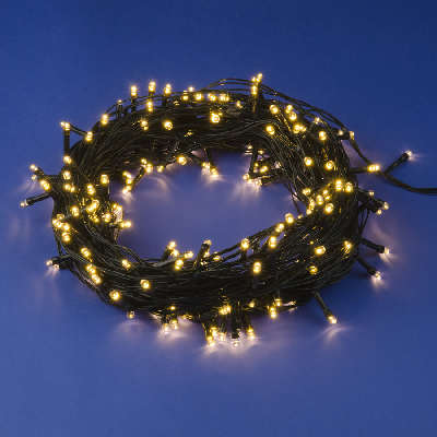 Гирлянда светодиодная 20 м 200 светодиодов теплый белый свет зеленый провод ULD-S2000-200/DGA WARM WHITE IP20