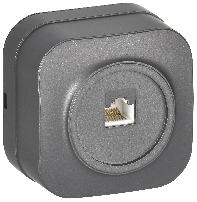 GLORY Розетка для открытой установки компьютерная RJ45 кат.5E РК10-ХСм сталь матовый IEK